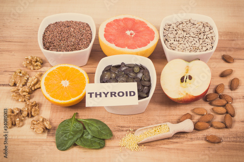 Products and ingredients containing vitamins for healthy thyroid