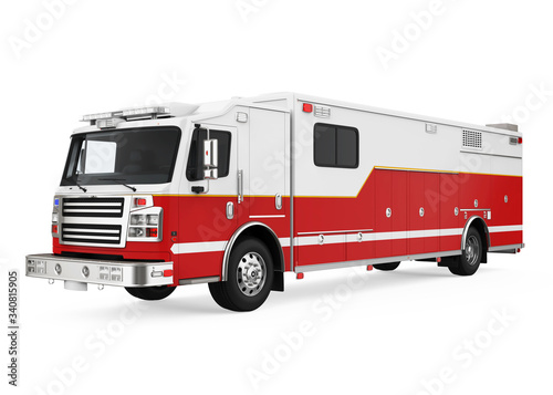 Fire Rescue Truck Isolated