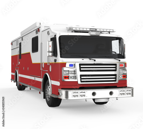 Fire Rescue Truck Isolated