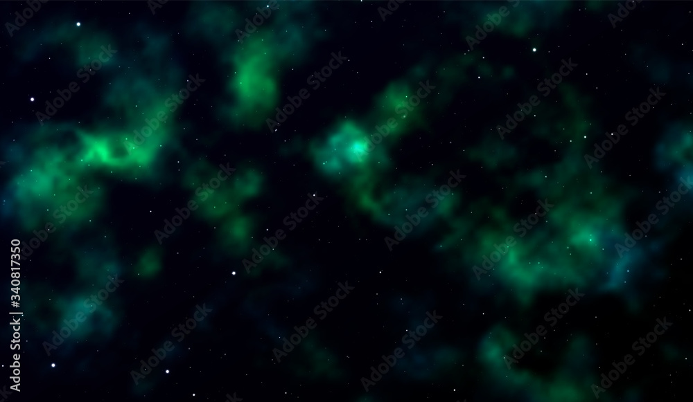 Space background Fantastic outer view with realistic bright stars and cluster of gas clouds. Universe with nebulae, galaxies and star clusters. Infinite cosmic open spaces. Vector illustration Space background Fantastic outer view with realistic bright stars and cluster of gas clouds. Universe with nebulae, galaxies and star clusters. Infinite cosmic open spaces. Vector illustration