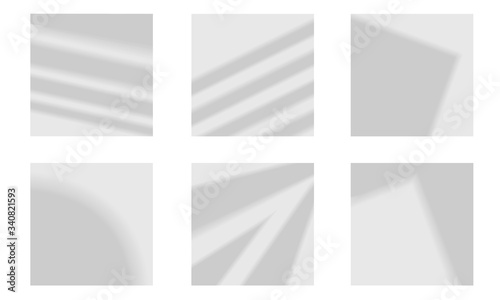 Overlay Shadow Effects and Reflection of Light on the Wall Vector Set.