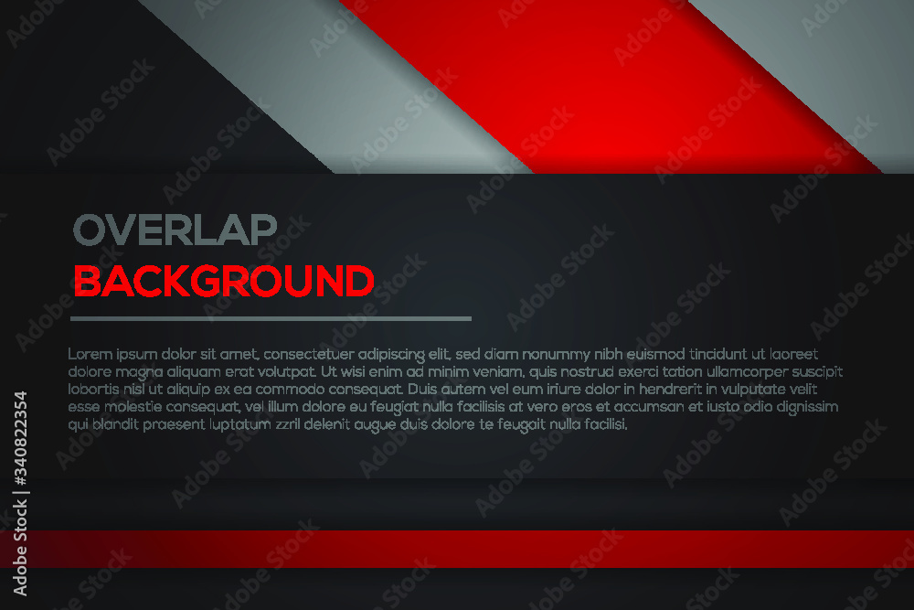 Futuristic red and black abstract background with overlap modern line ...