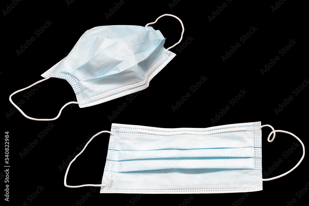 Face mask isolate on black background. Face mask isolate on black background.