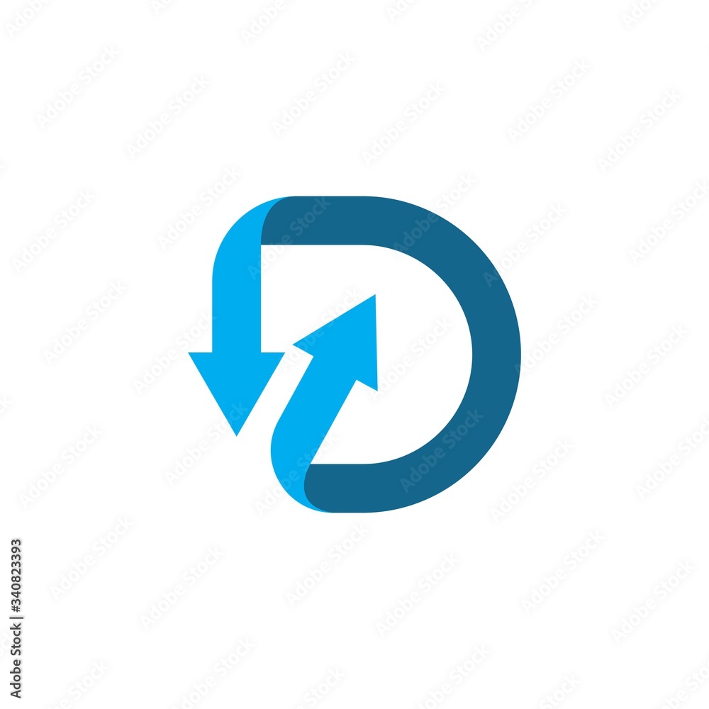 d letter arrow logo icon illustration vector d letter arrow logo icon illustration vector