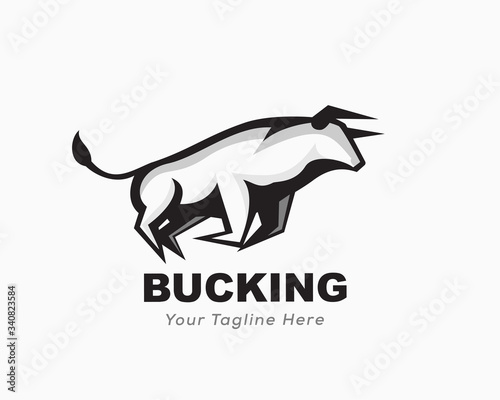 flying jump bull logo design inspiration