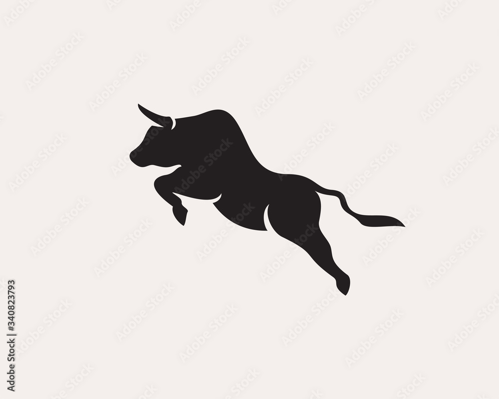 Jump up high bull logo design inspiration Jump up high bull logo design inspiration