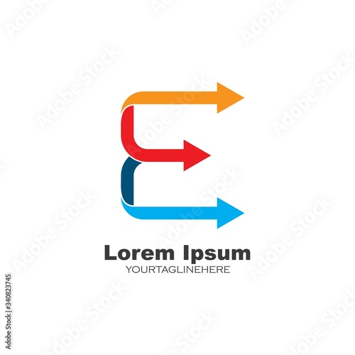 Free Download E letter arrow vector icon illustration - GFXLoad