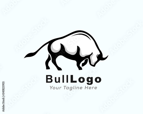 stand Butting bull logo design inspiration
