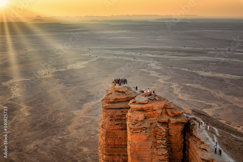 Edge of the World, a natural landmark and popular tourist destination near Riyadh -Saudi Arabia. photo