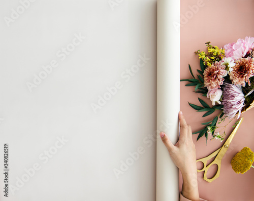 Flowers with a banner
