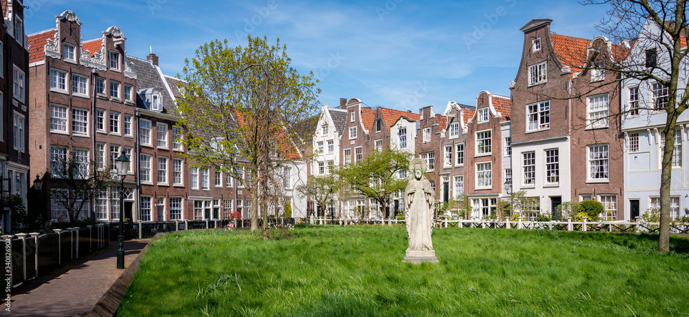 Amsterdam, Netherlands - April 2015: the grounds of the Begijnhof Ursuline convent