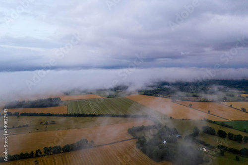 Aerial view of wheat fields in Normandy  France