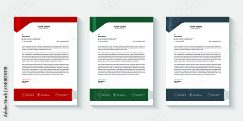 Professional modern business letterhead design set vector illustraiton template