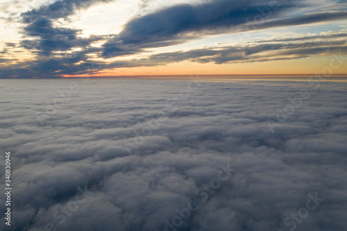 Fototapeta Naklejka Na Ścianę i Meble -  Landscape view of clouds over rural Normandy