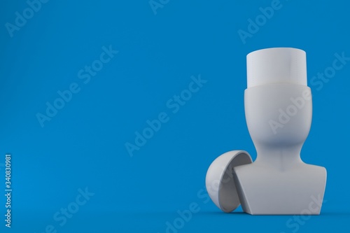 Foto Toilet paper inside head