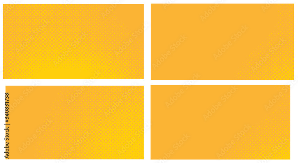 Orange pop art background. Abstract creative vector comics style blank layout template with clouds beams and isolated dots pattern. For sale banner Orange pop art background. Abstract creative vector comics style blank layout template with clouds beams and isolated dots pattern. For sale banner