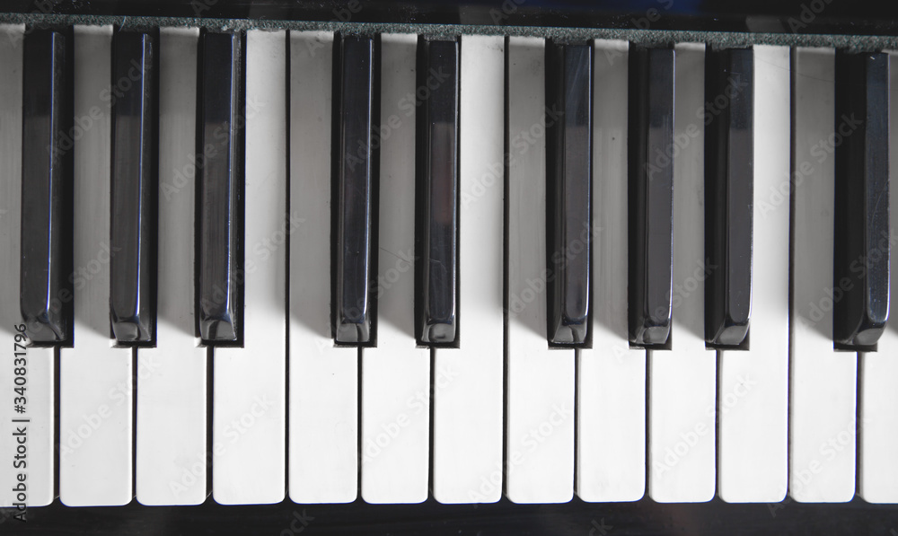 Piano keyboard. White and black. Music Piano keyboard. White and black. Music
