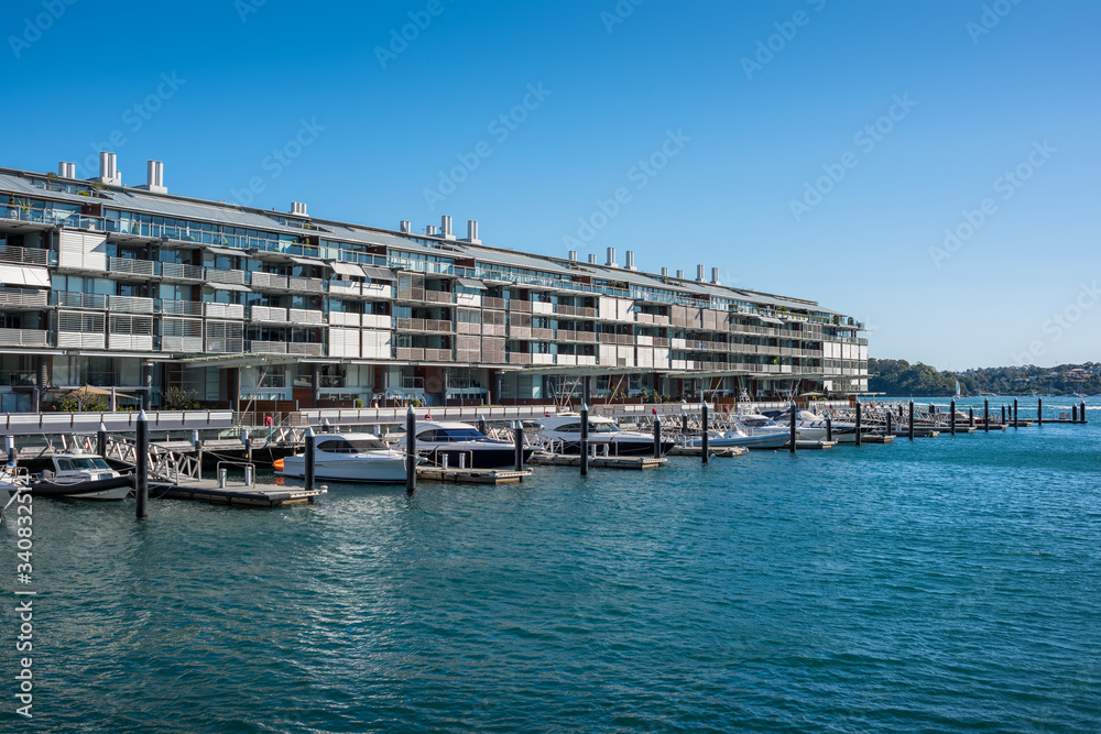 Walsh bay residential property buildings with yachts at the mooring