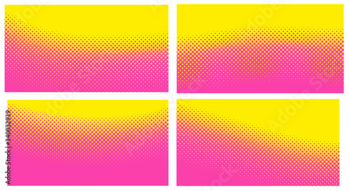 Pink background with dots. Set abstract background with halftone dots design. Vector illustration for comic book.
