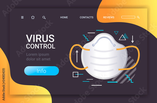 antiviral medical respiratory face mask protection against coronavirus prevention of virus spreading pandemic covid-19 health care concept copy space horizontal vector illustration
