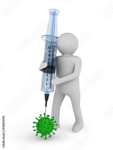 doctor with medical syringe...