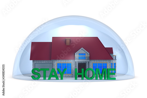house into dome on white ba...