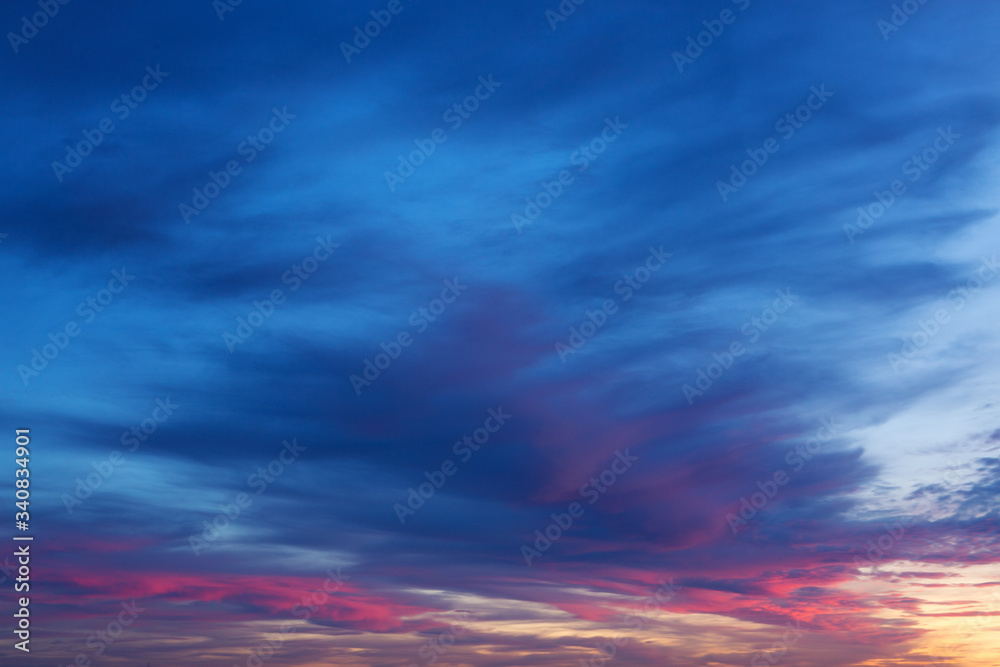 Beautiful sunset . Nature background with colorful sky.