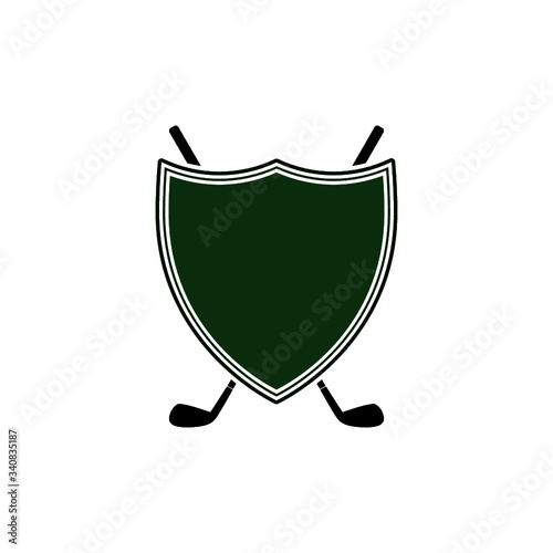 Golf club emblem icon isolated on white background