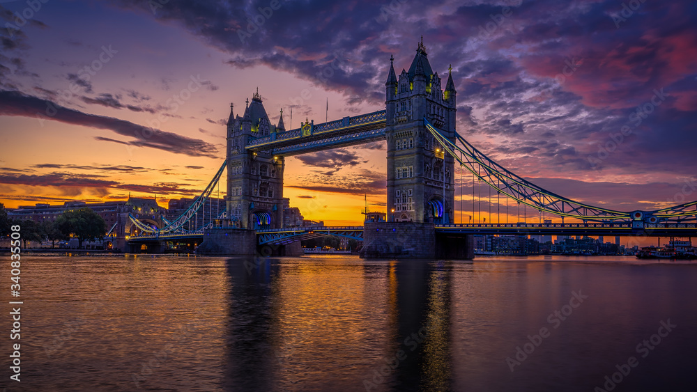 London tower Bridge in sunset light. London is one of the most beautiful historical and modern city in the world.