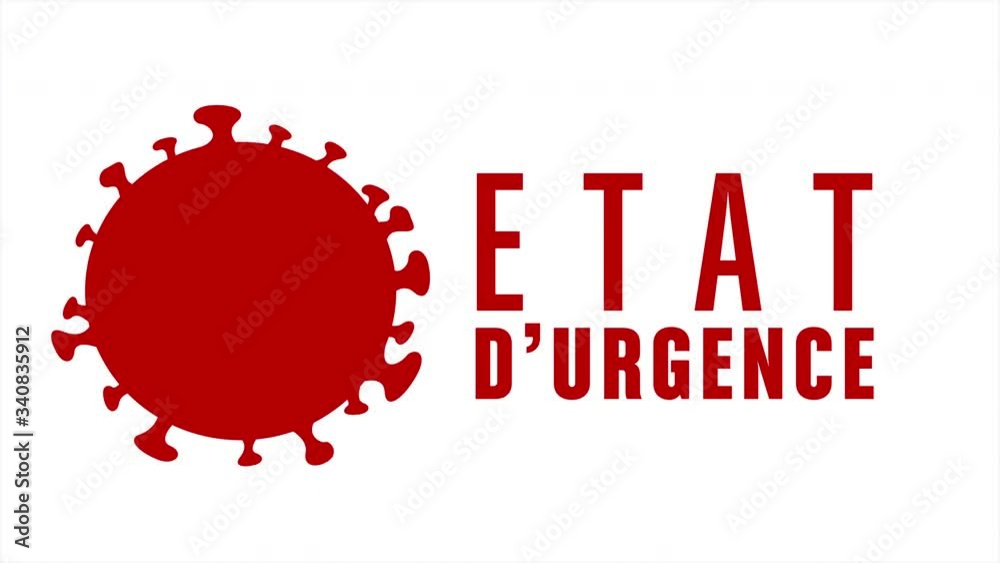 état d'urgence- civid 19, vecteur animation