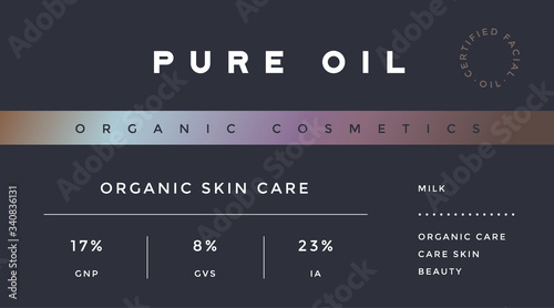 Minimal Label. Typographic modern vintage label, tag, sticker for natural brand, beauty packing. Retro design minimal label, tag of organic cosmetics, old school style, typography. Vector Illustration
