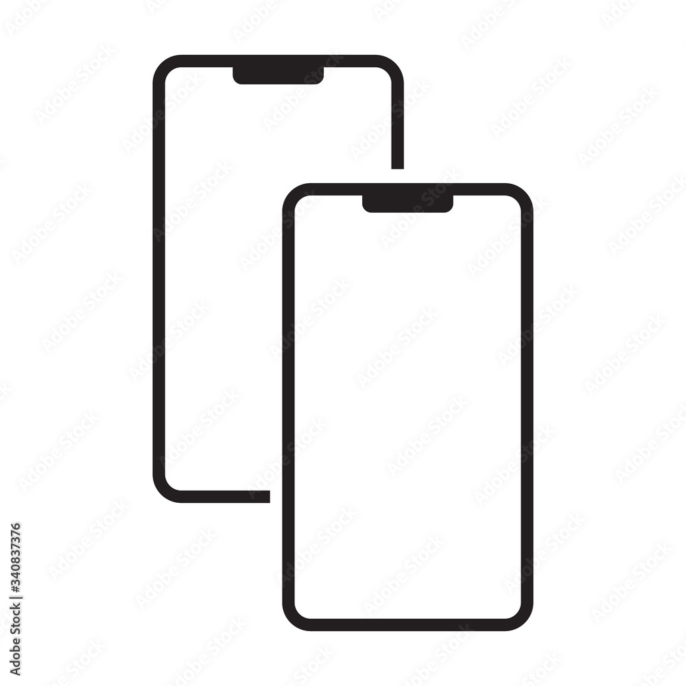 Smartphones icon in trendy simple line style. Smartphones icon in trendy simple line style.
