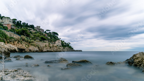 Nice, France. Summer sea shore. Holiday travel photos