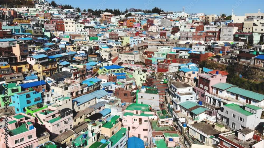 Drone 4K busan gamcheon culture village Korea nine Drone 4K busan gamcheon culture village Korea nine