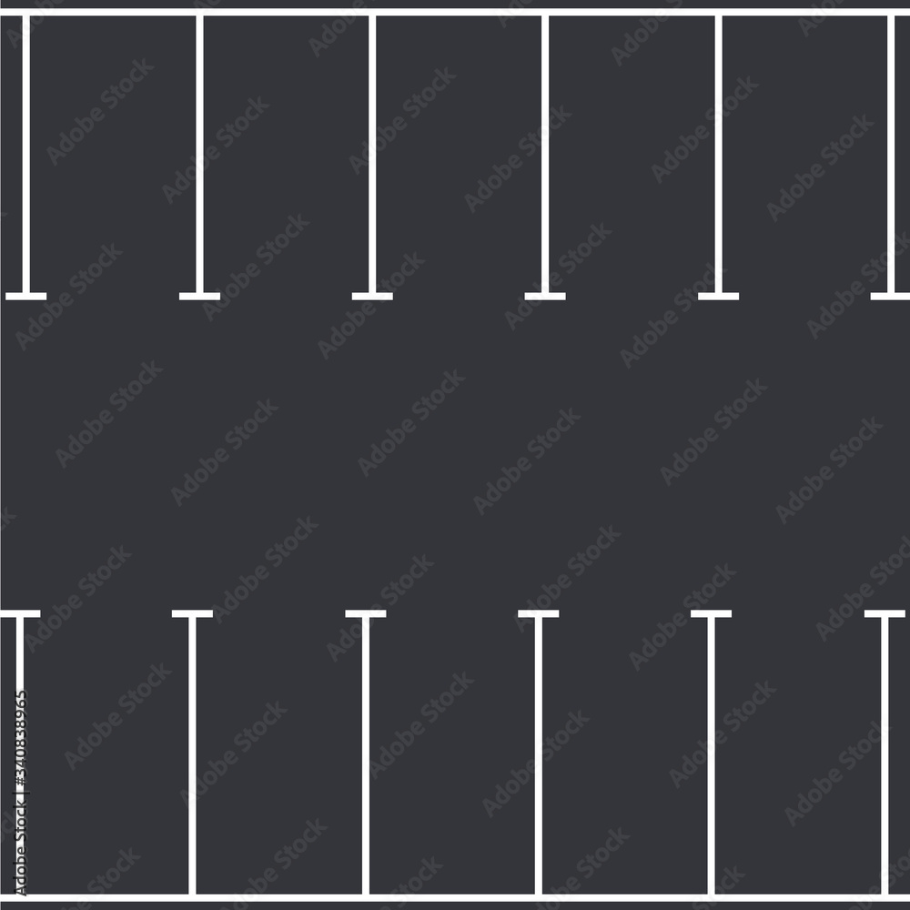 Top view of a city parking lot. Empty parking area. vector