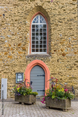 Door of the Johanneskapelle chapel in Limburg an der Lahn, Germany photo