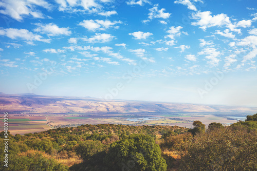 Breathtaking view from mount Menara  northern Israel