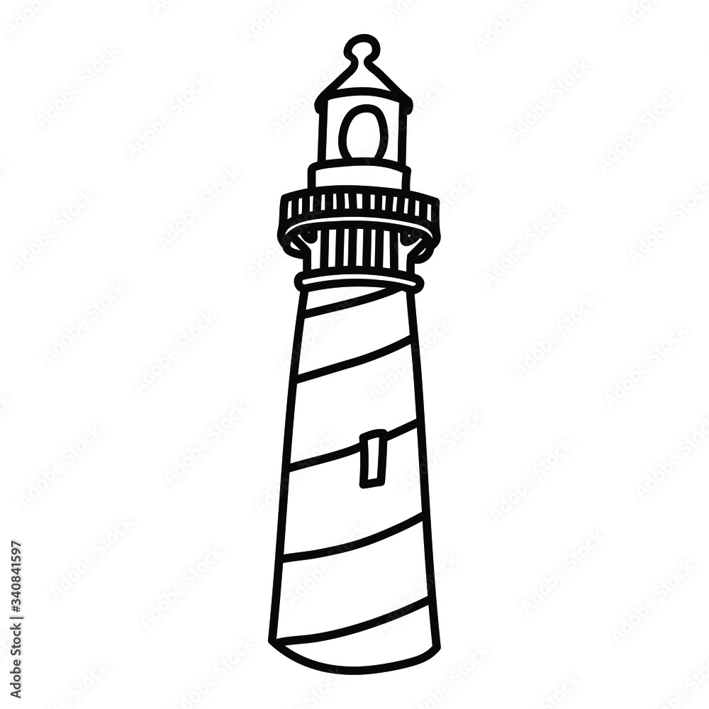 Lighthouse icon doodle style freehand vector illustration Lighthouse icon doodle style freehand vector illustration