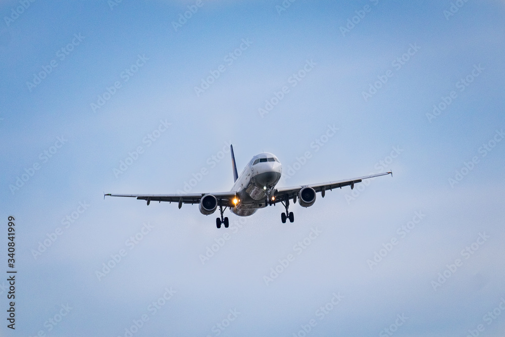 BARCELONA, OCTOBER 2017: Plane taking off in Barcelona airport BARCELONA, OCTOBER 2017: Plane taking off in Barcelona airport