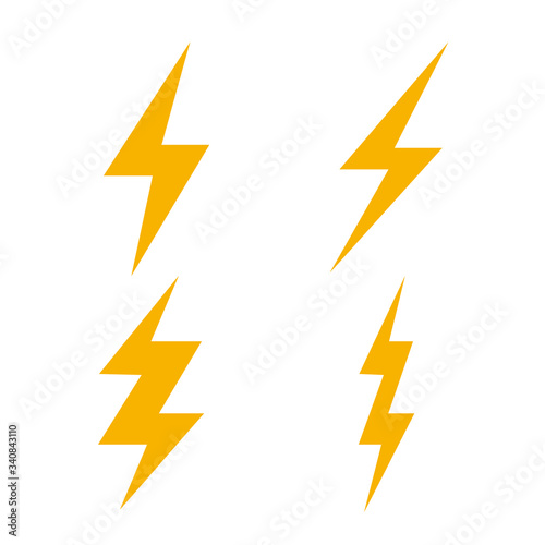 lightning bolt flash thunder icon electric vector