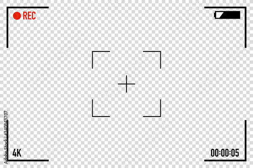 video camera viewfinder frame screen vector illustration