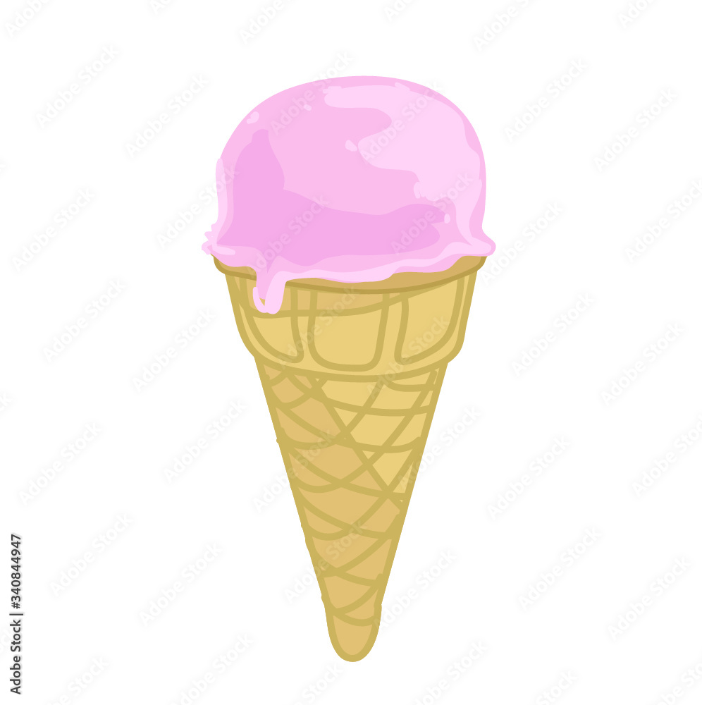 ice cream strawberry chocolate and vanilla cornet scoop sweet sugar summer symbol cold snack isolated on white background ice cream strawberry chocolate and vanilla cornet scoop sweet sugar summer symbol cold snack isolated on white background