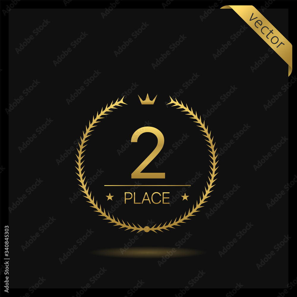 Fototapeta premium Second place Laurel wreath icon