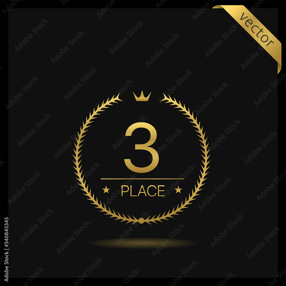 Fototapeta premium Third place Laurel wreath icon