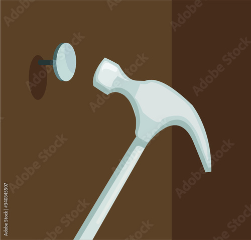 hammer hammering nail tool symbol handy man repair 