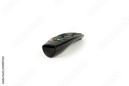 black remote control isolated on white background