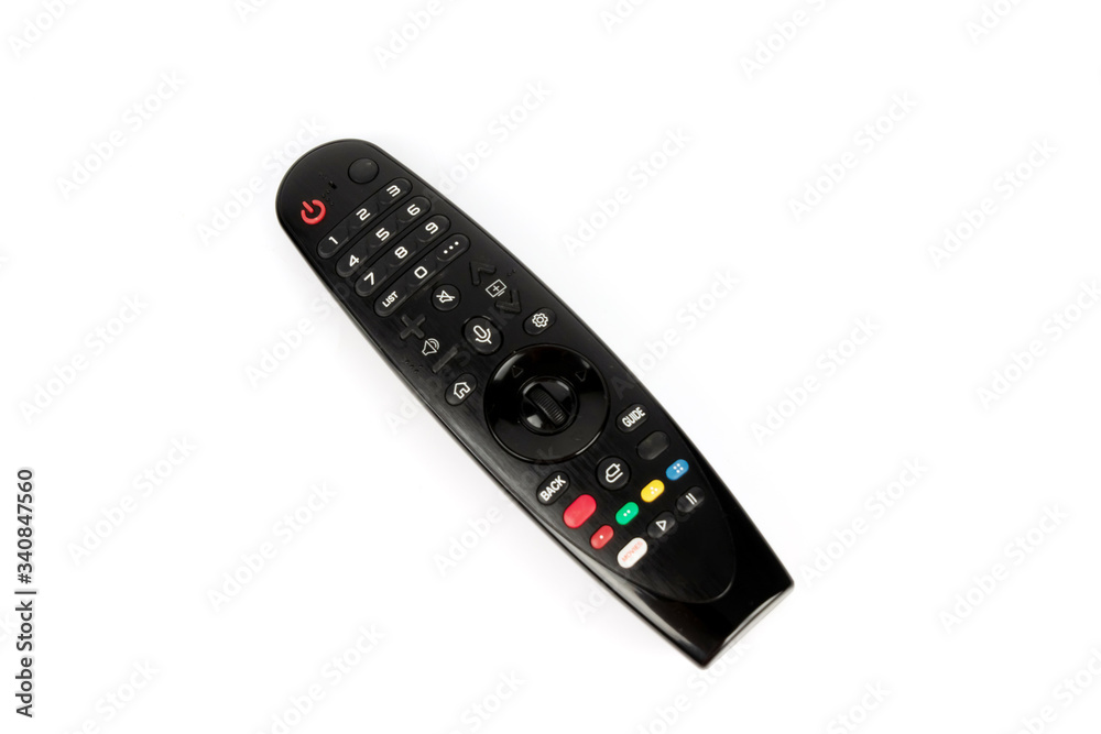 black remote control isolated on white background black remote control isolated on white background