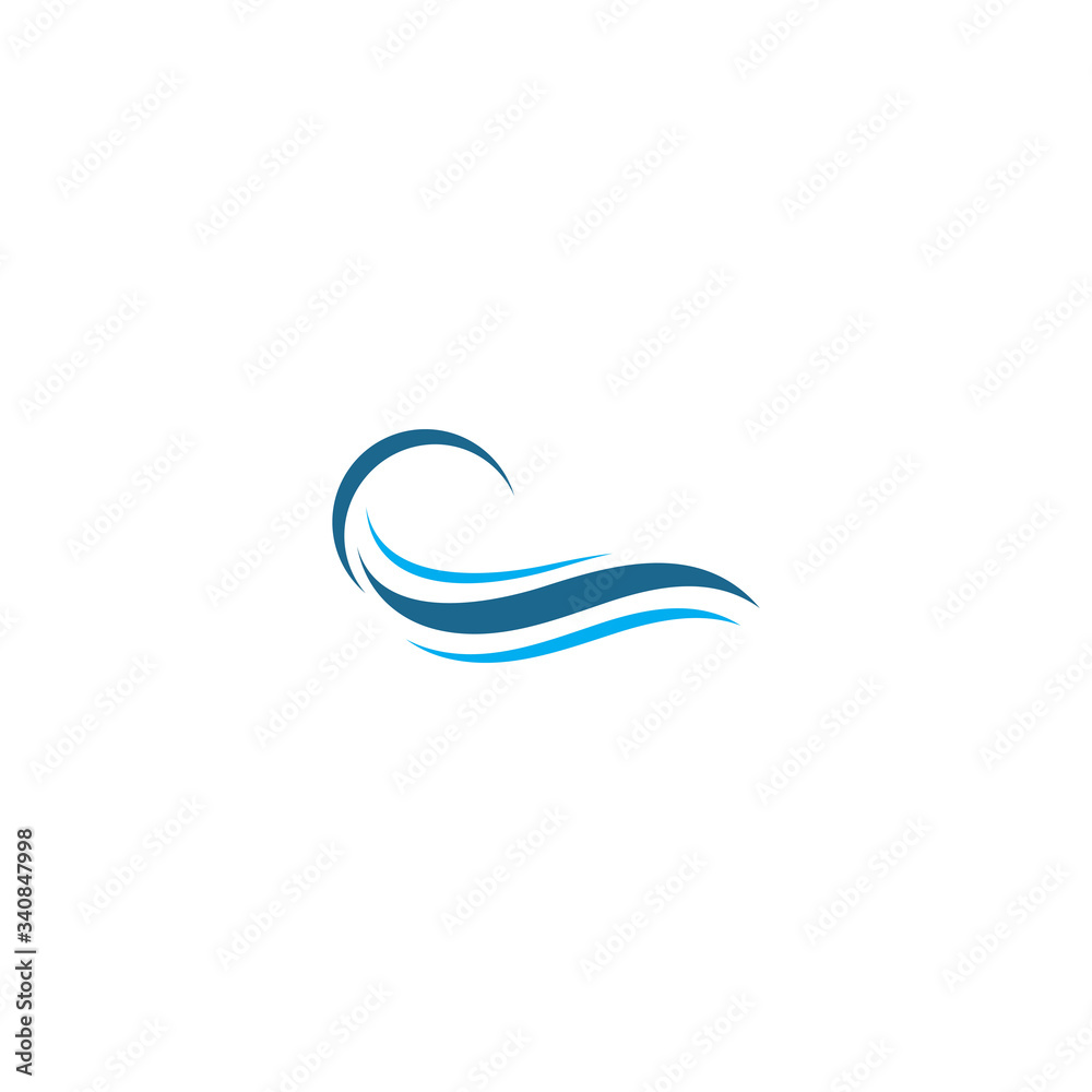 Naklejka premium Water wave logo icon illustration