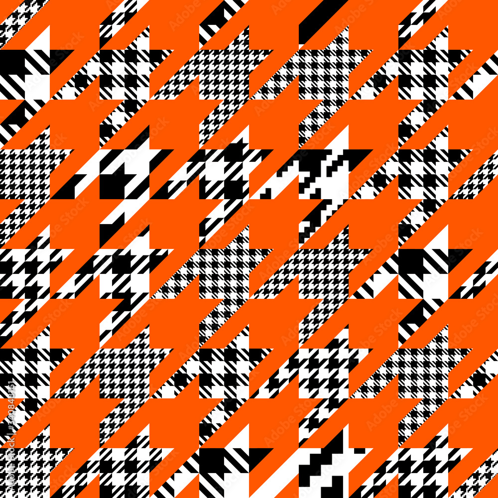 Classic Hounds-tooth pattern in a patchwork collage style. Classic Hounds-tooth pattern in a patchwork collage style.