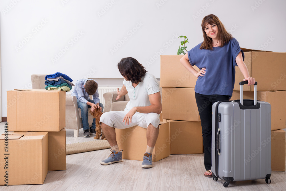 Young family moving to new flat Young family moving to new flat